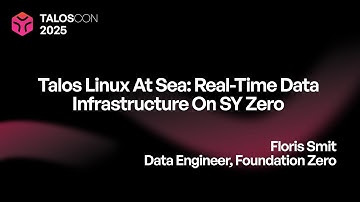 Talos Linux at sea: Real-time data infrastructure on SY Zero