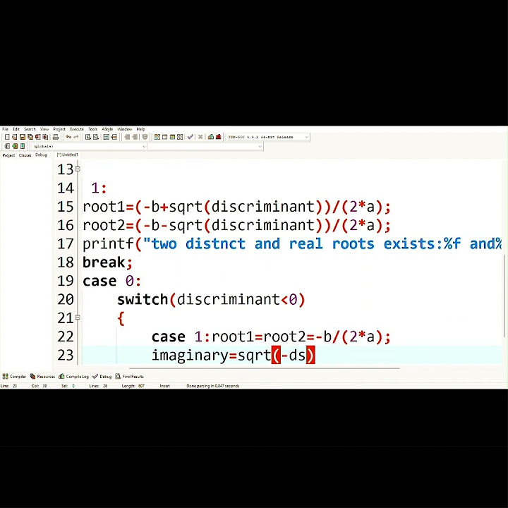 Program to find the Roots of Quadratic Equation in C Programming ...