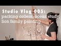 Studio vlog 005  pack orders and paint with me chill vibes  katherine schiller art