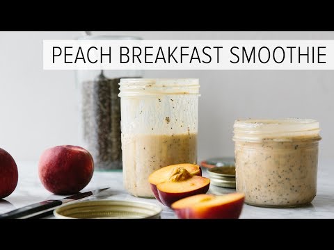 PEACH BREAKFAST SMOOTHIE  with chia  best breakfast smoothie