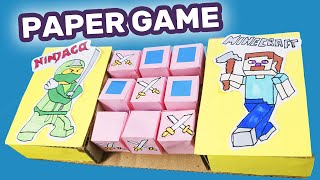 Paper Game with Minecraft and Ninjago: How to make Paper Tic Tac Toe - Easy Paper Craft for Fans screenshot 1