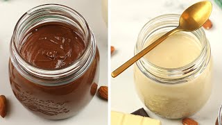 Chocolate Almond Spread Recipe | Dark & White Chocolate Spread | Fuzz & Buzz