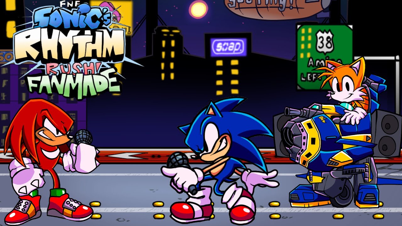 playable FNF Rhythm Rush Sonic [Friday Night Funkin'] [Mods]