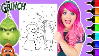 Coloring The Grinch & Snowman Christmas Coloring Page | Ohuhu Art Markers