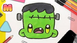 COMO DIBUJAR A FRANKENSTEIN KAWAII - Como dibujar Halloween kawaii - Dibujos  kawaii faciles a lapiz - thptnganamst.edu.vn