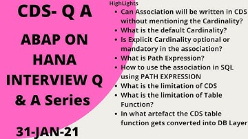 ABAP ON HANA Interview Q & A| 17 | Association | Path Expression
