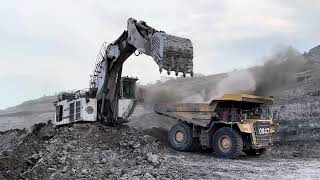 Liebherr Excavator Loading Komatsu Hd 785-7 ~ MiningMovies