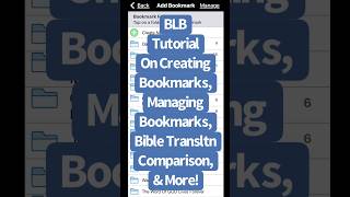 Blue Letter Bible app Tutorial on Creating & Managing Bookmarks, using Bible Translations, and more!
