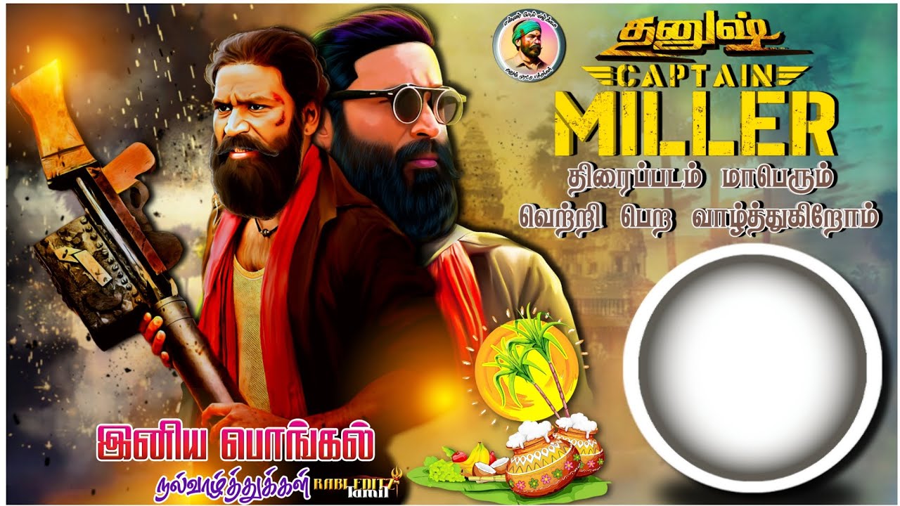 Dhanush In Captain Miller Movie Wishes Hd Banner Whatsapp Status Background Video Song