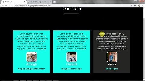 Our Team Web Design with HTML5, CSS3 and Bootstrap 4 | Complete Tutorial