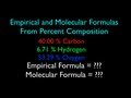 Calculating Empirical And Molecular Formulas From Percent Composition Data