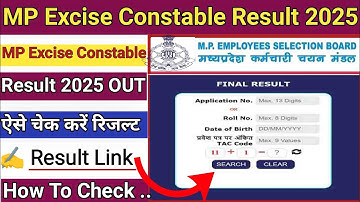 MP Excise Constable Result 2025 || MP Excise Constable Result 2025 Kaise Check kare !!