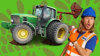 Big Green Tractor for Kids | Handyman Hal rides Tractors for Toddlers