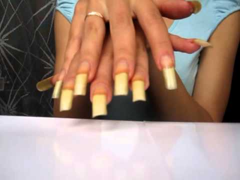 Long natural nails unpolished - YouTube