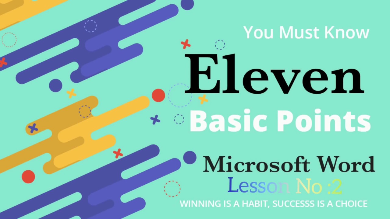 Ms Word Point Basic Points about MS Word - YouTube