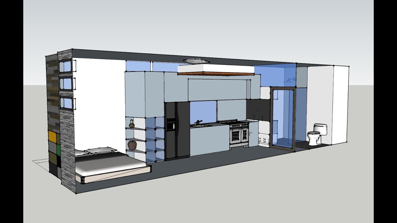  Tiny  house  open floor sketchup  designs YouTube