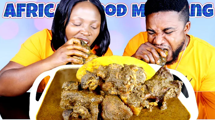MASSIVE FUFU | STARCH FUFU AND SCENTLEAF SOUP WITH ASSORTED MEAT MUKBANG | AFRICAN FOOD MUKBANG