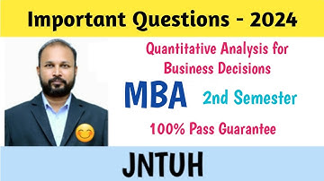 Quantitative Analysis for Business Decisions Important Questions 2024 MBA II 2nd sem QABD imp JNTUH