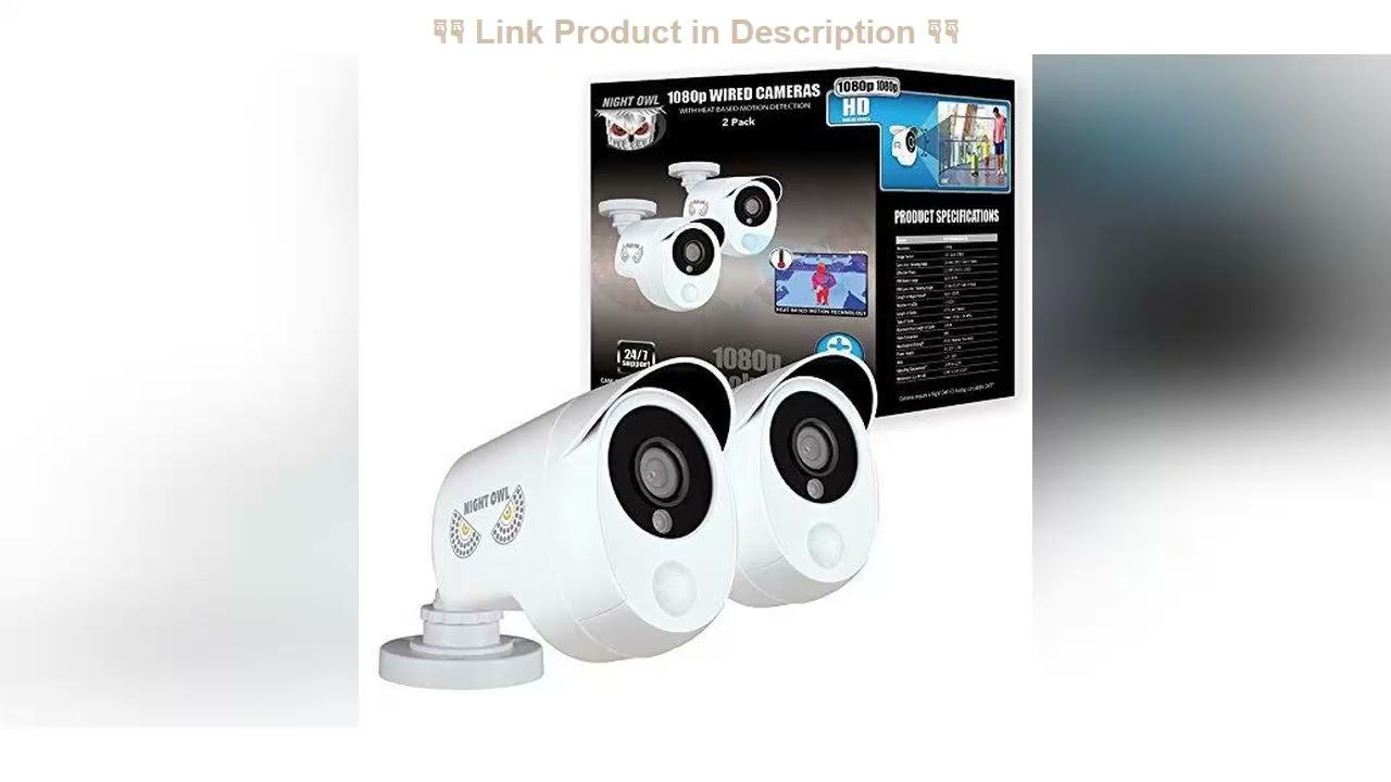 ☑ Night Owl Security 2 Pack Add–On 1080p Wired HD Analog Security Cameras with Heat Based Motion De