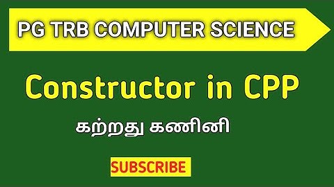 Constructor in C++ - Tamil || PG TRB Computer Instructor Grade I - C++ || TRB Computer Science