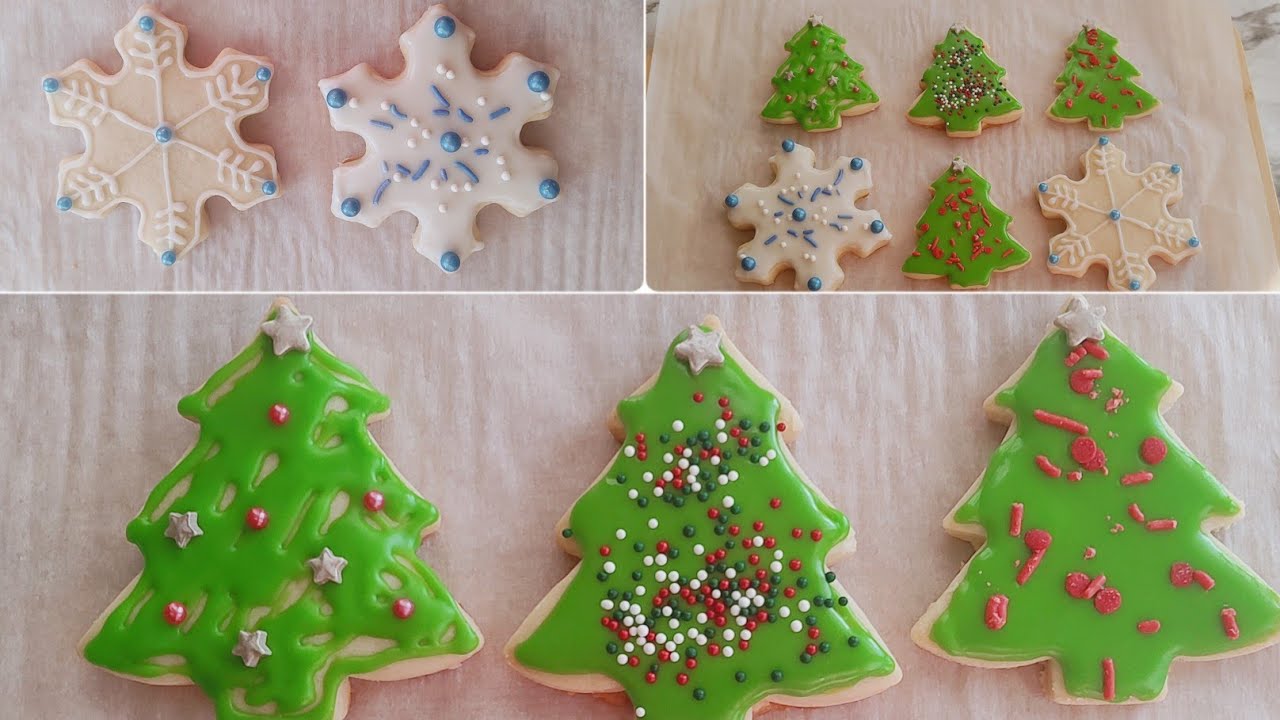 Classic sugar cookies with easy icing/Christmas cookies with decoration/ No spread sugar cookies