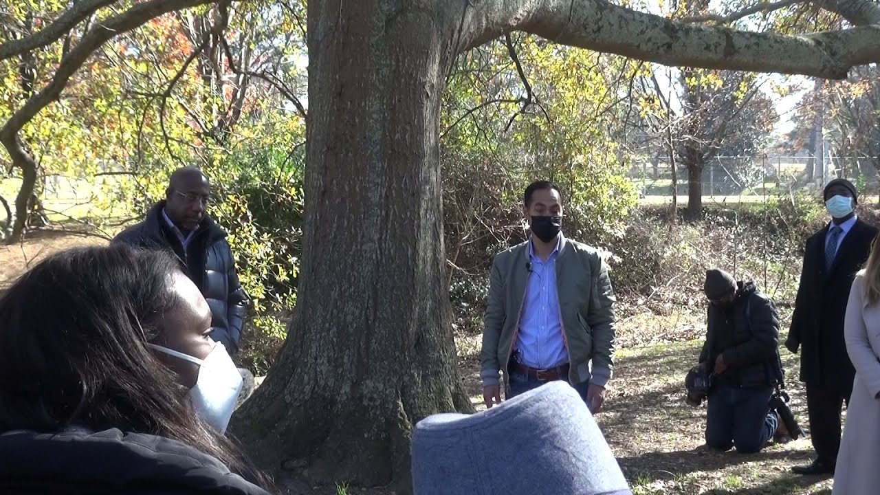 Rev. Warnock &  Julian Castro answering questions from youth