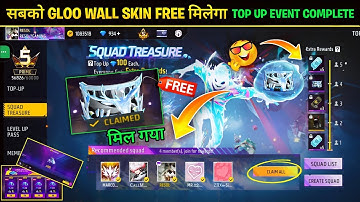 Squad Treasure Event Free Fire🤯 | Free Gloowall Frozen Dream Kaise Milega |Complete New Top-up Event