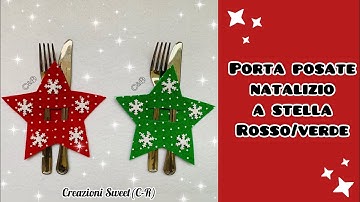 Portaposate natalizio segnaposto a stella in feltro