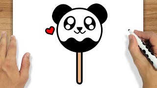 COMO DESENHAR UM PIRULITO DE PANDA KAWAII