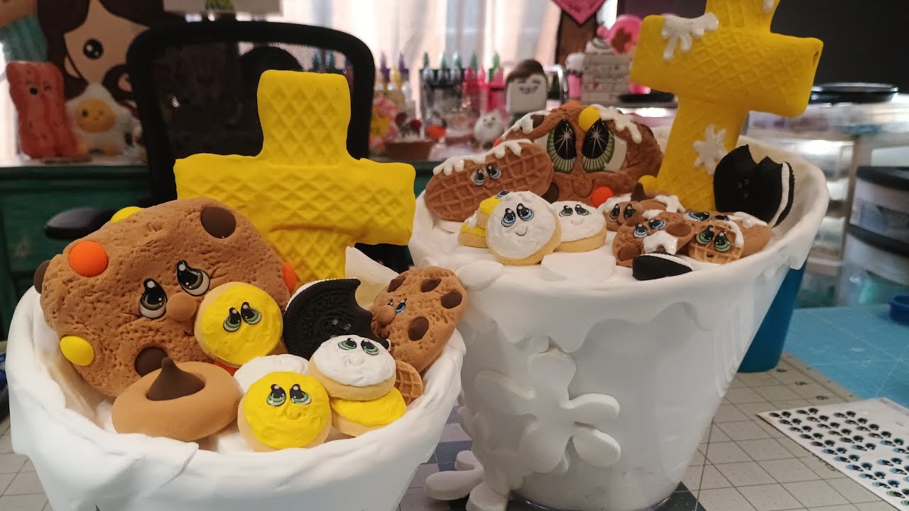 Air dry foam clay Cookies & milk my cup overflows tutorial! Come craft with me!