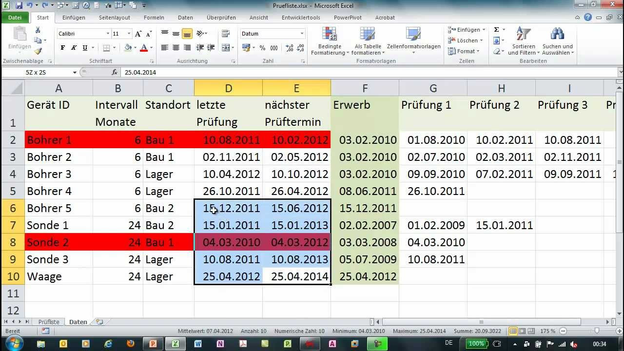 Bedingte Formatierung - so geht es immer! Ampel für Fälligkeitsdaten