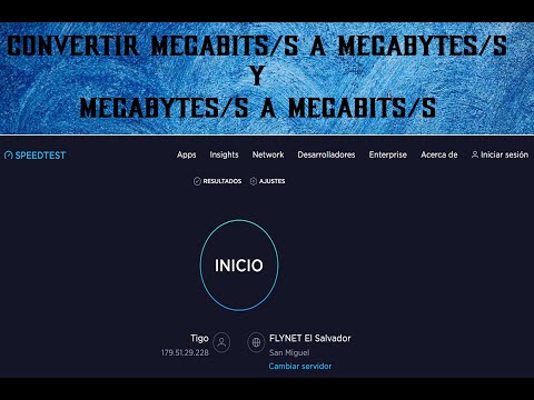 Convertir Megabits (Mbps) a MegaBytes (MBps) y Viceversa