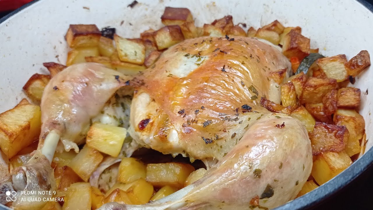 Increíble resultado!! Pollo asado en cazuela de hierro fundido.