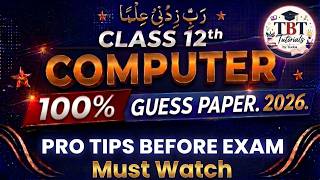 Class 12 - Computer Science 2026 Guess Paper 2026 - (Pro Tips Before Exam Must Watch) - Punjab Board