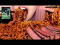 ASMR JJAPAGURI RAM-DON from PARASITE | Wagyu Steak Black Bean Noodles *Eating Sounds* MUKBANG