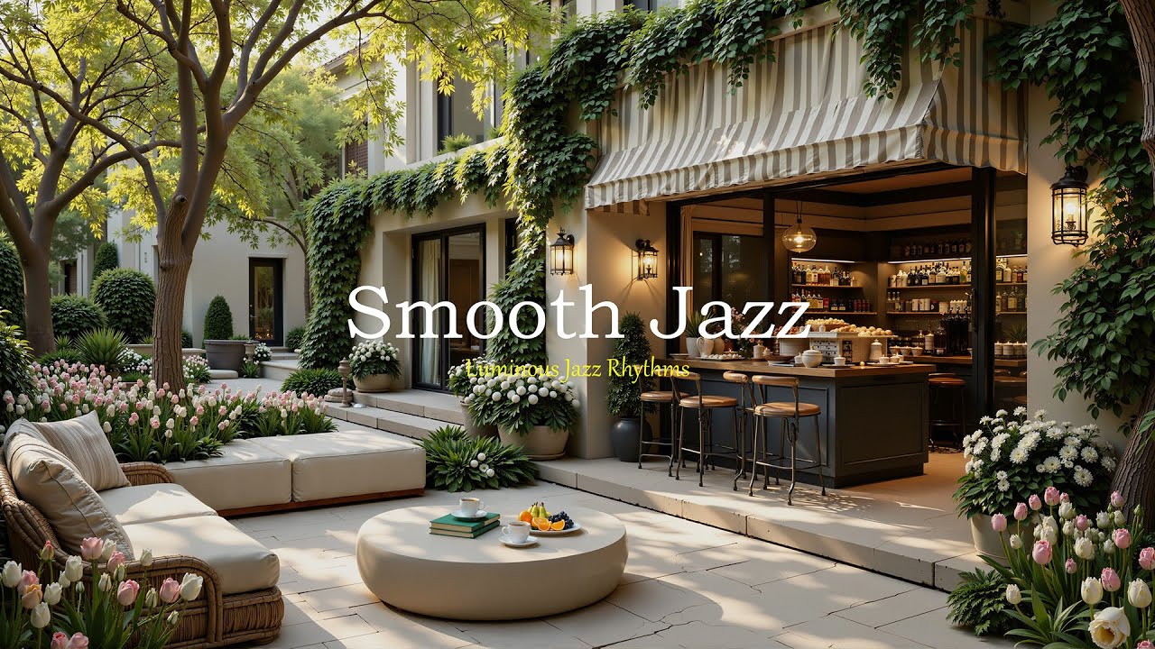 Cozy Garden Cafe Jazz 🌿 Smooth Jazz with Soft Morning Light for Work, Focus and Relaxation