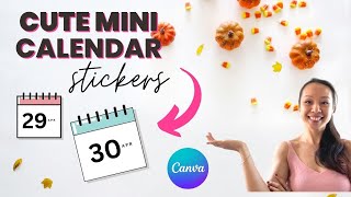 Easy Mini Calendar Stickers For Digital Planners - Canva Tutorial