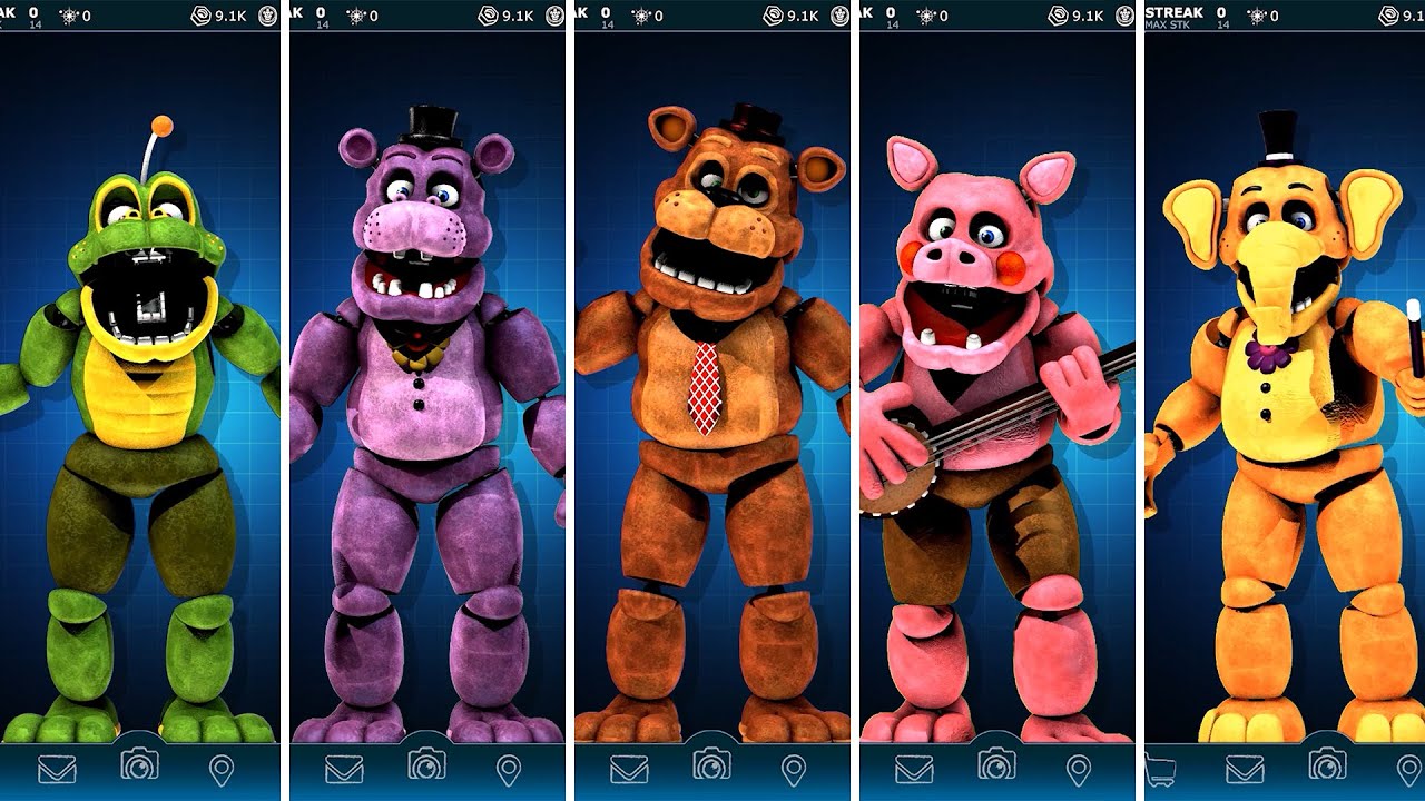 FNAF AR Withered Classic Animatronics Workshop Animations 