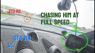 2 LAPs chasing the GT3 RS with the GT4 RS in Interlagos at FULL SPEED #porsche #gt3rs #gt4rs #speed screenshot 1