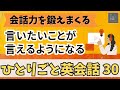 【会話力を鍛えまくる㉚】ひとりごと英会話㉚　言いたいことが言えるようになるレッスン　英会話フレーズ　英語聞き流し　リスニング
