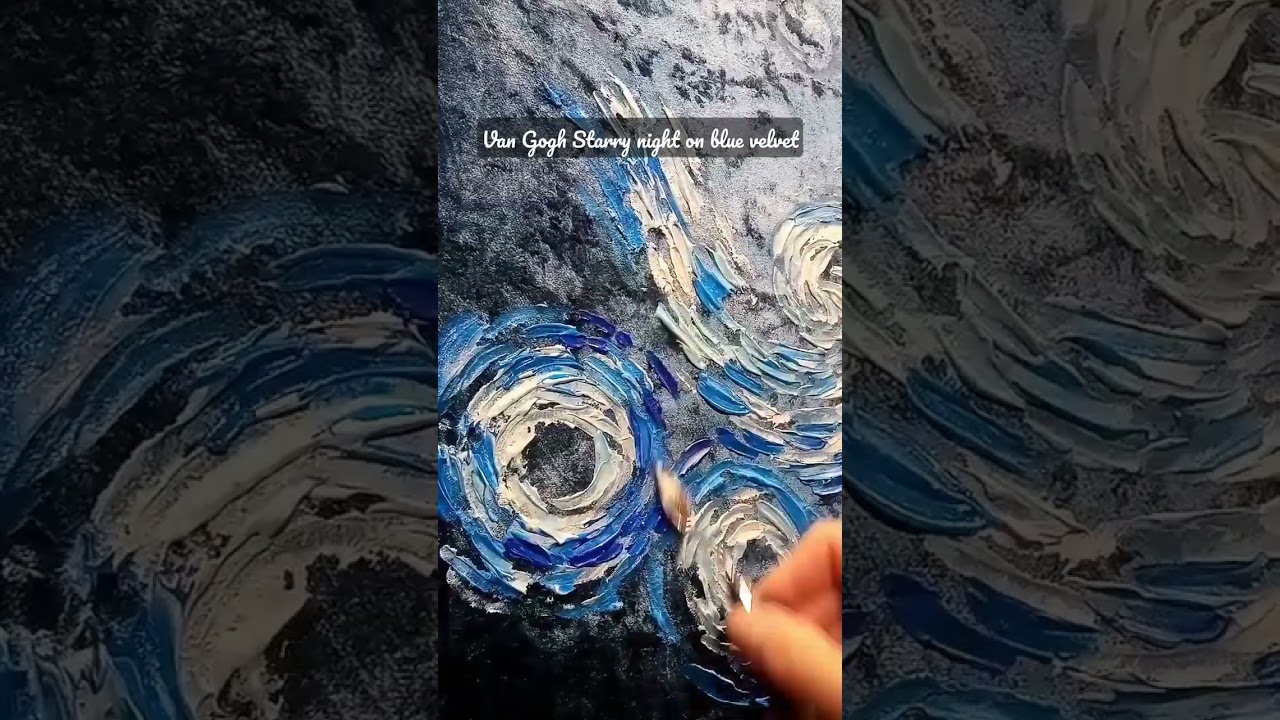 How to paint stars like Van Gogh. Art time lapse, acrylic colors palette knife technique