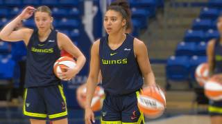 Paige Bueckers, Azzi Fudd practice before Wings home opener