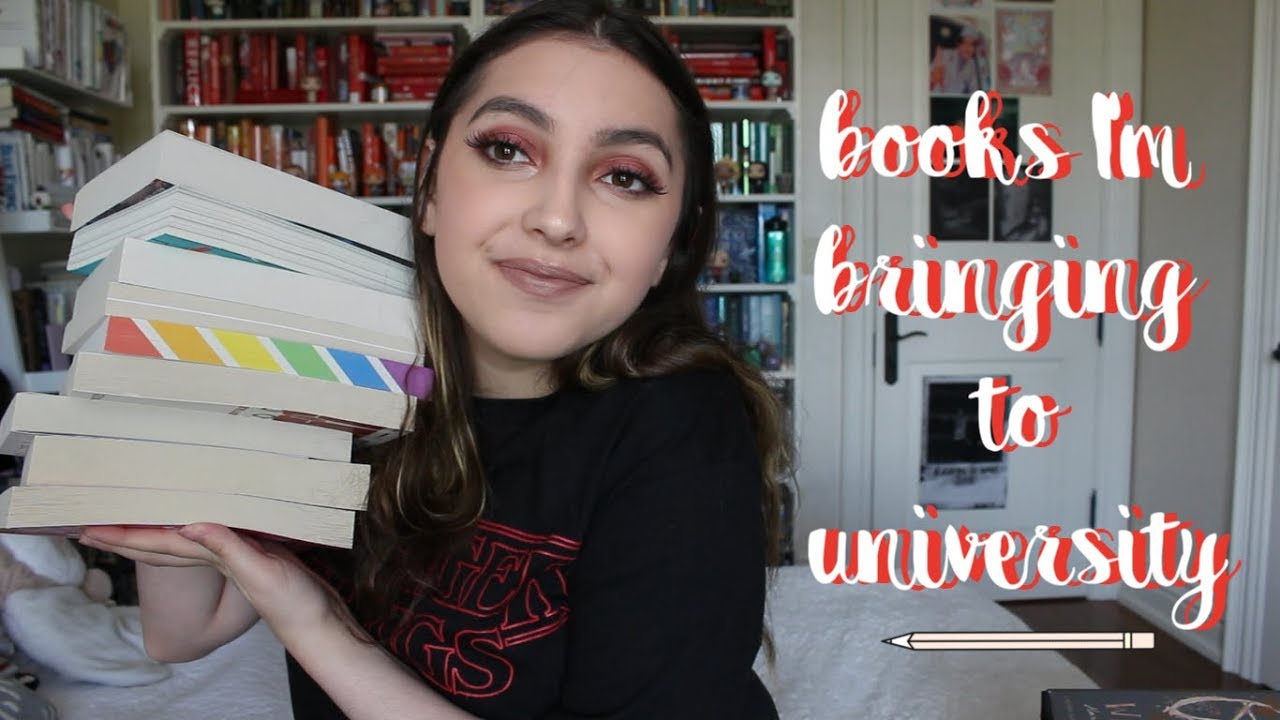 books i'm bringing to uni // 40+ books YouTube