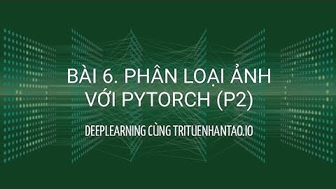 Bài 6. Phân loại ảnh với Pytorch (P2) | Trí Tuệ Nhân Tạo ▶ Deep Learning với Python