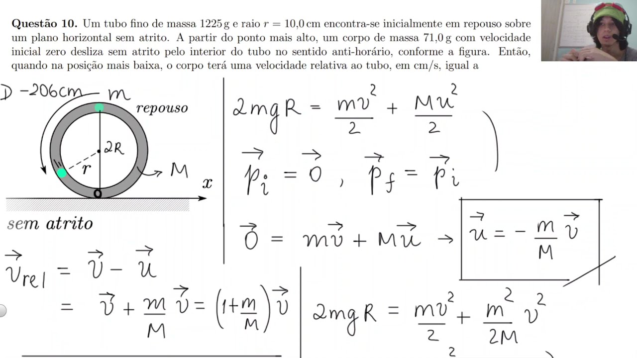 Conservação de momento linear e de energia (nível ITA)