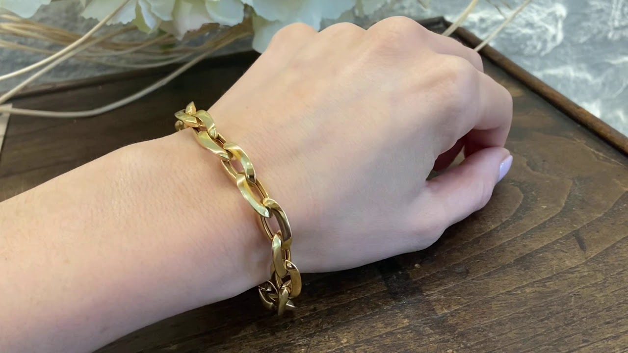 Pulsera Oro 18kt ESLABON BISEL 15x9 35210015030 Joyería Nicols Madrid Barrio de Salamanca