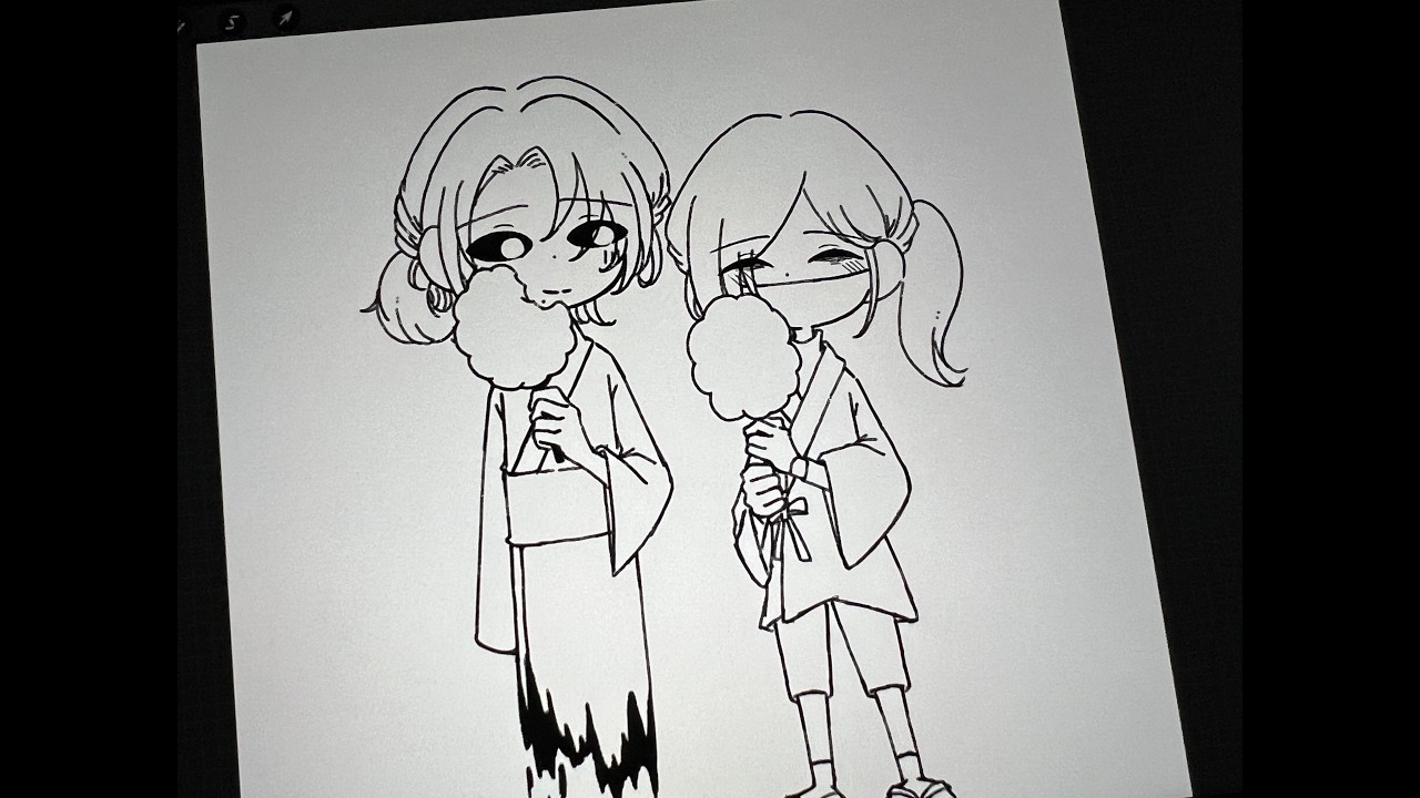 08/18 coloring chibi characters! ちびキャラの色塗りだ🎆