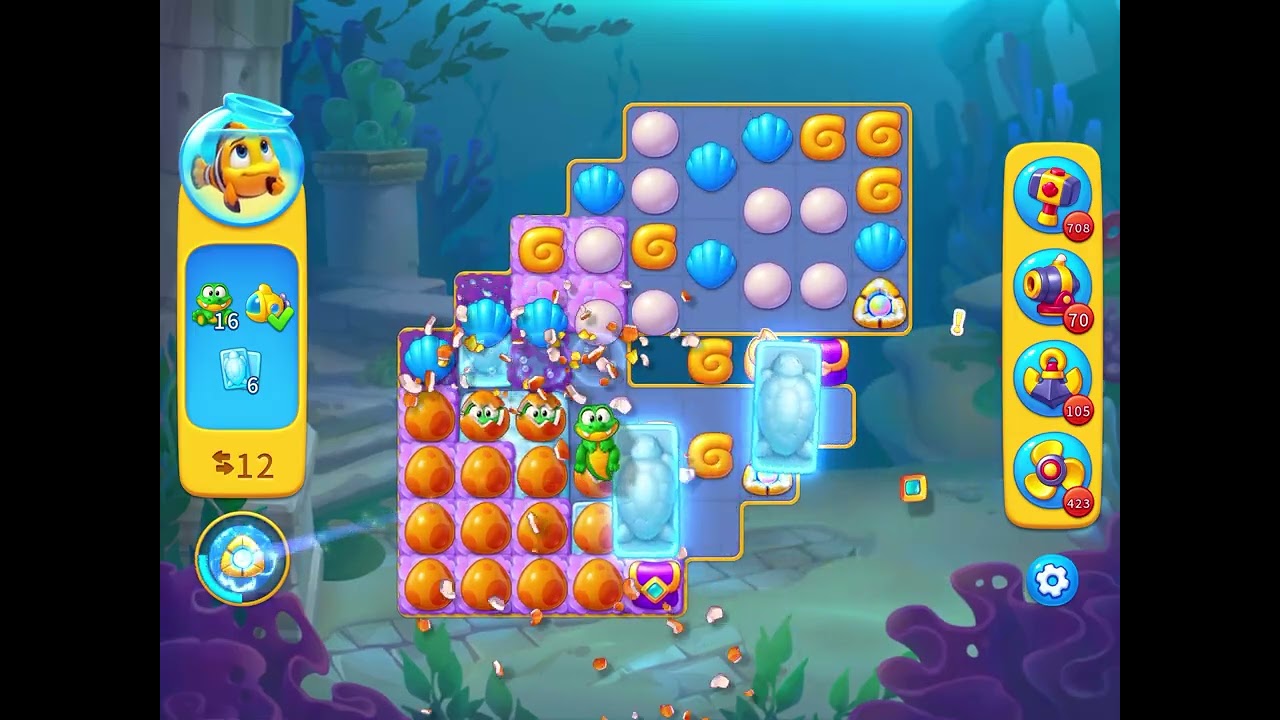 Fishdom level 9777 no boosters フィッシュダム ノーマル - YouTube