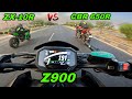 Zx10r vs z900 vs cbr 650r  highway battle  drag races 