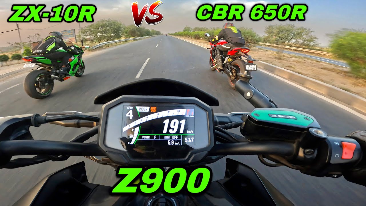 ZX10R vs Z900 vs CBR 650R HighWay Battle Drag Races 💥 YouTube